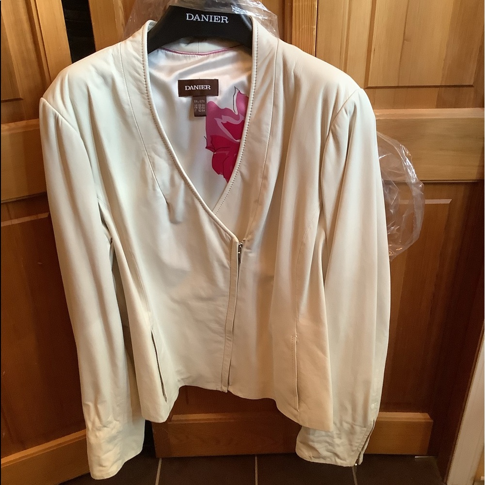 Danier Cream Leather Jacket